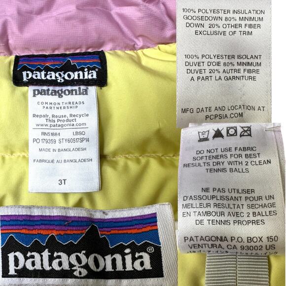 Patagonia Down Sweater Jacket, Toddler Size 3T, Purple - Picture 10 of 10